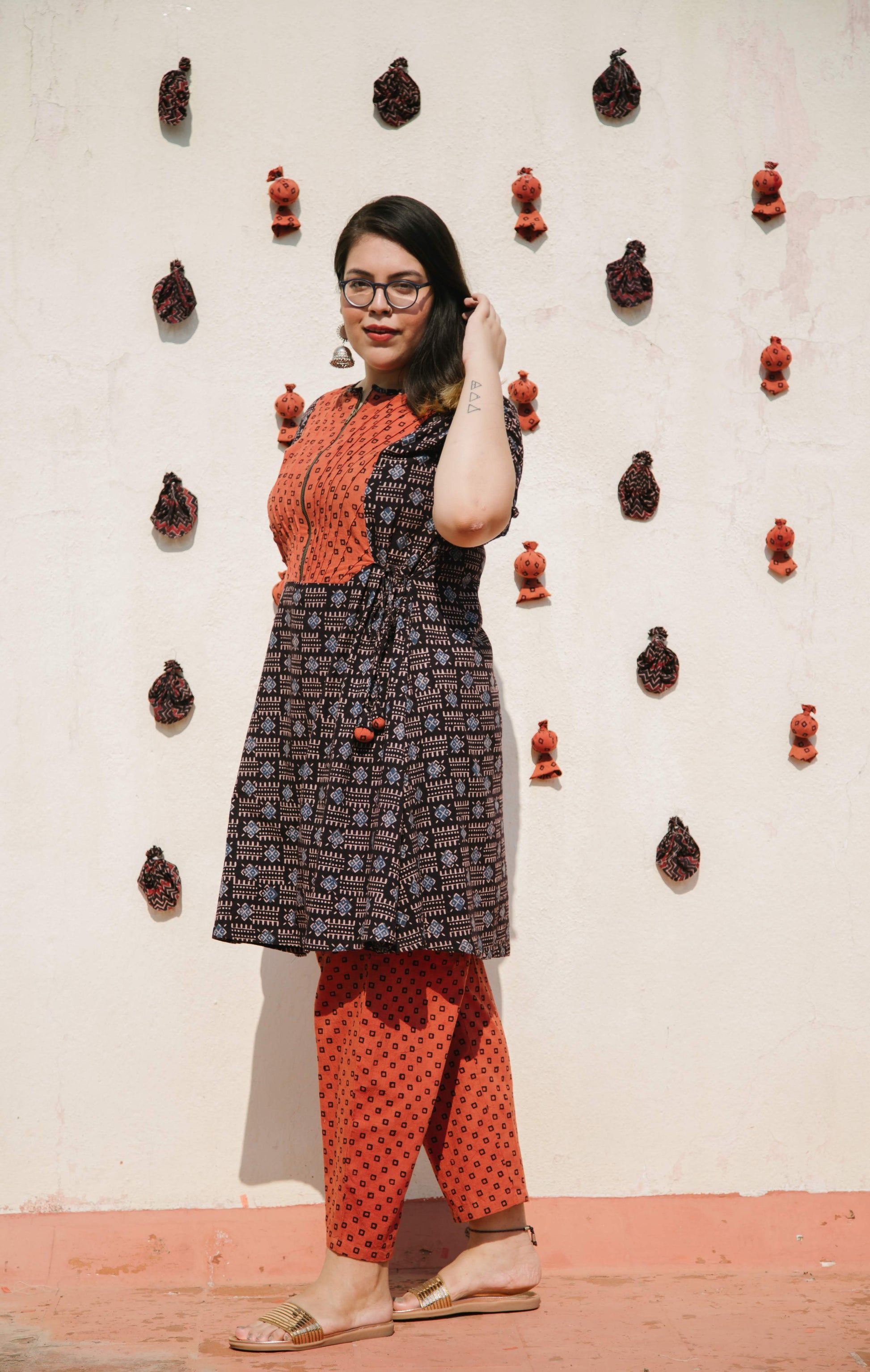 Gajri Yoke With Tieup Dress - Sikhat