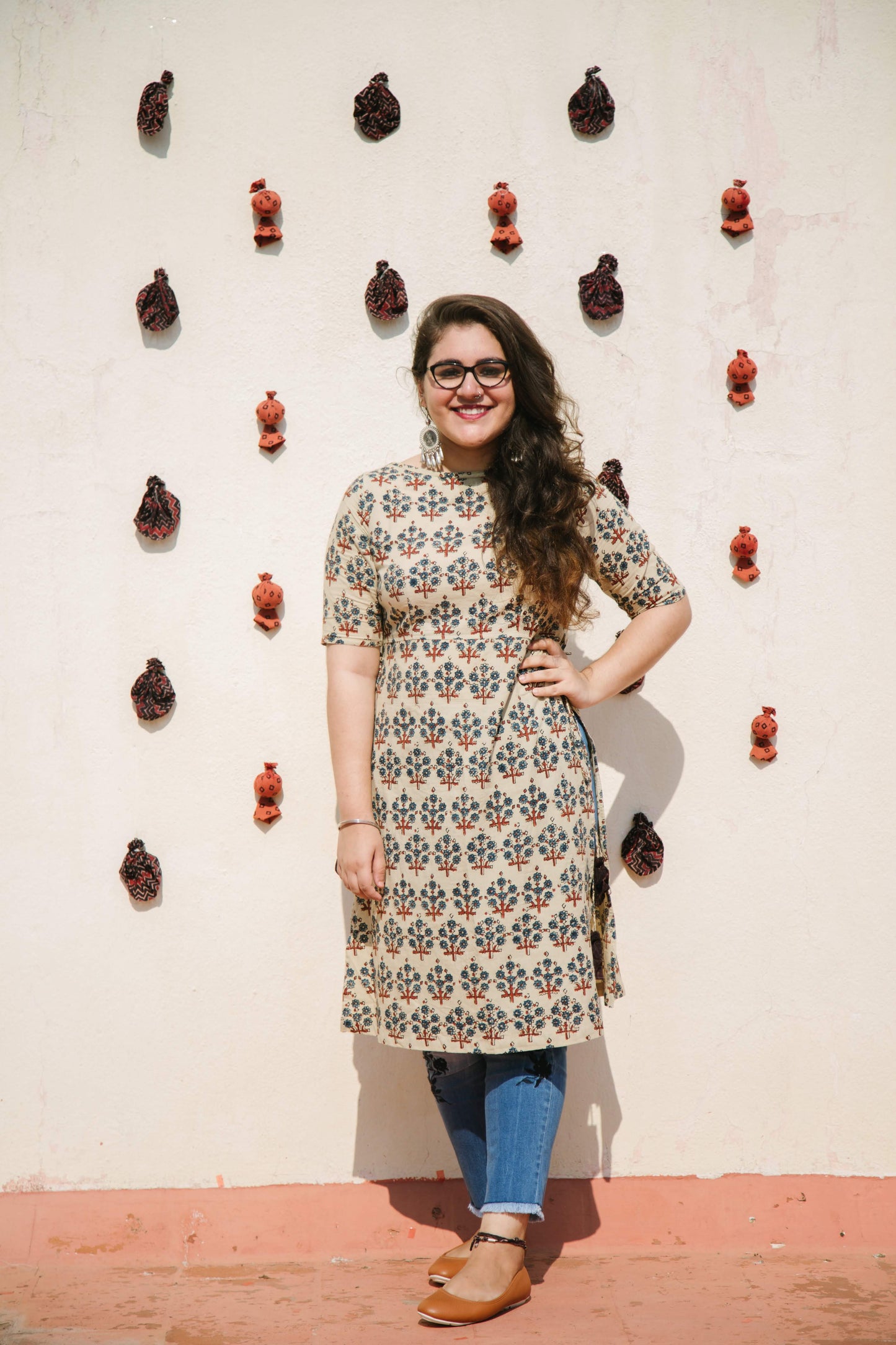 Flower Print Side Slit Kurti - Sikhat