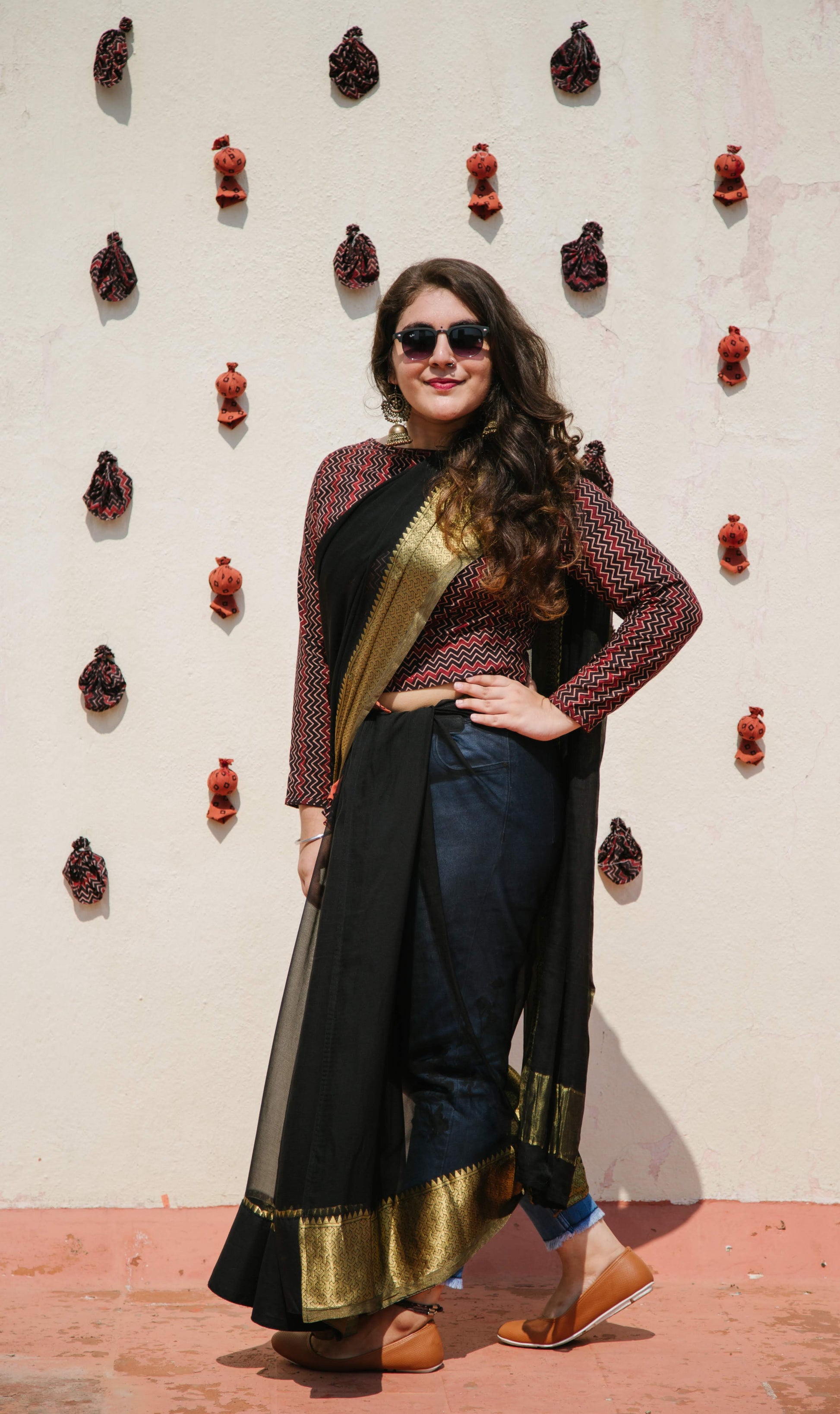Chevron Crop Top With Mid Tieup - Sikhat