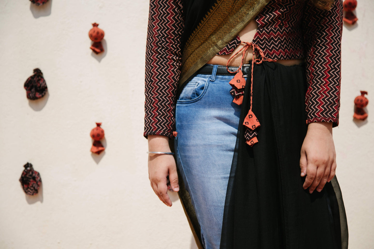 Chevron Crop Top With Mid Tieup - Sikhat