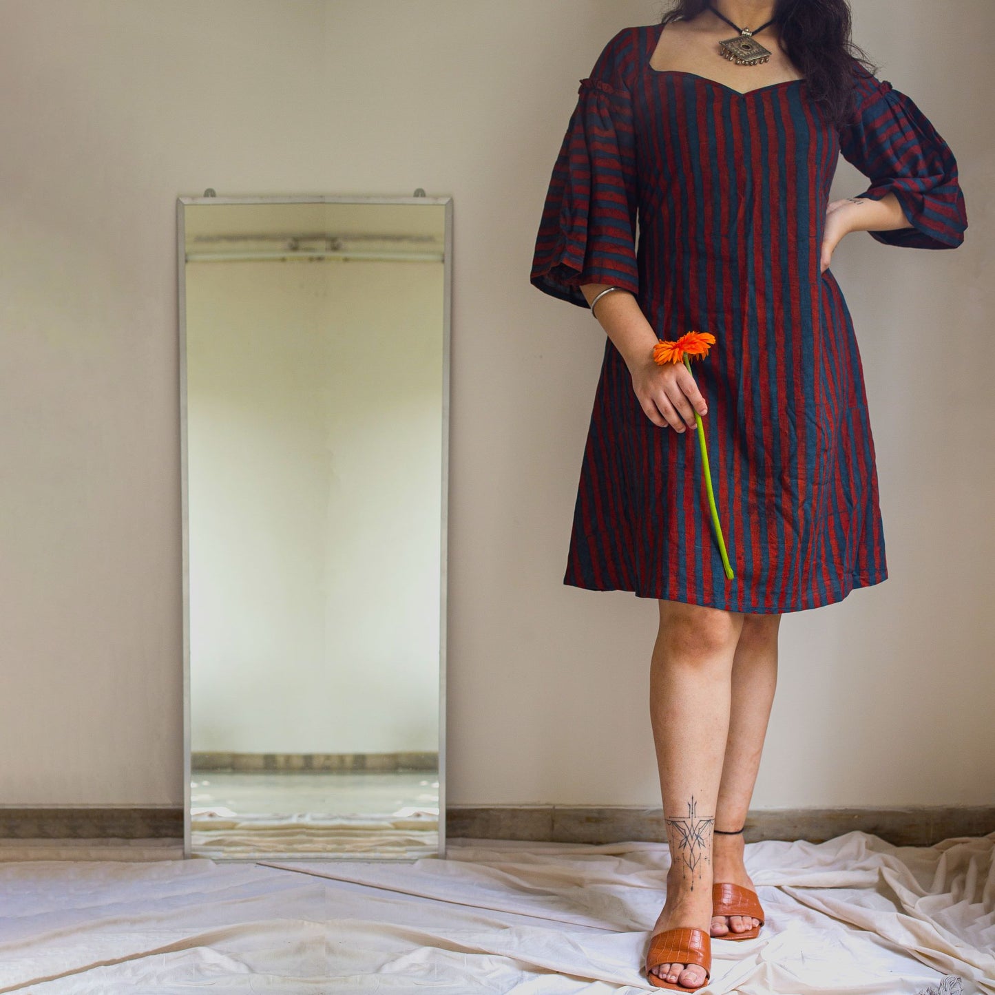Striped Mini-malist dress - Sikhat