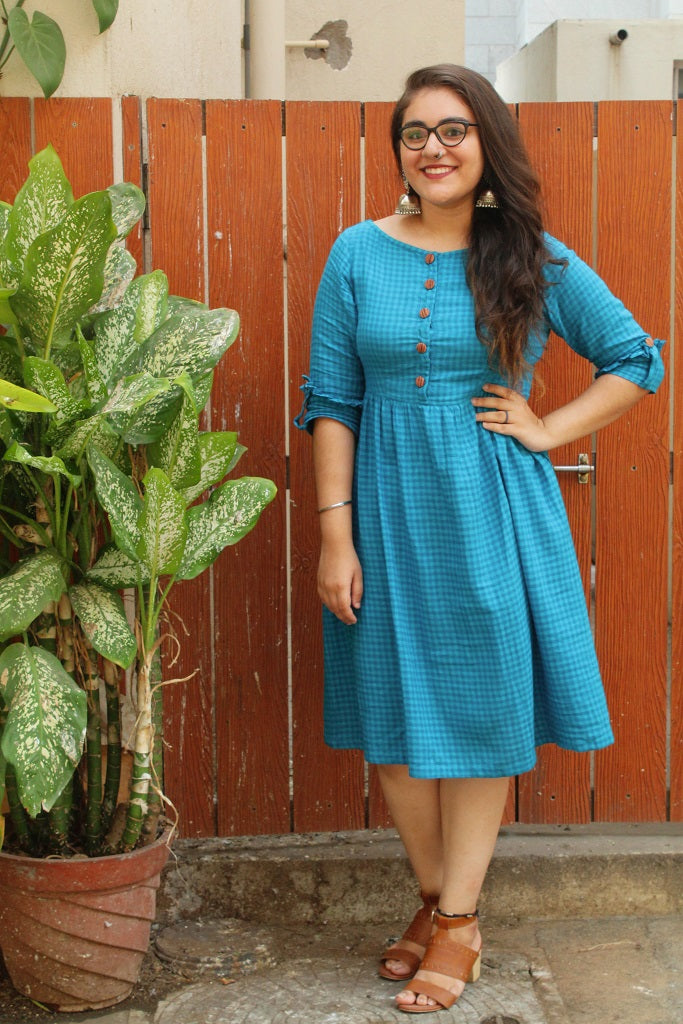 Blue Checkered Dress - Sikhat