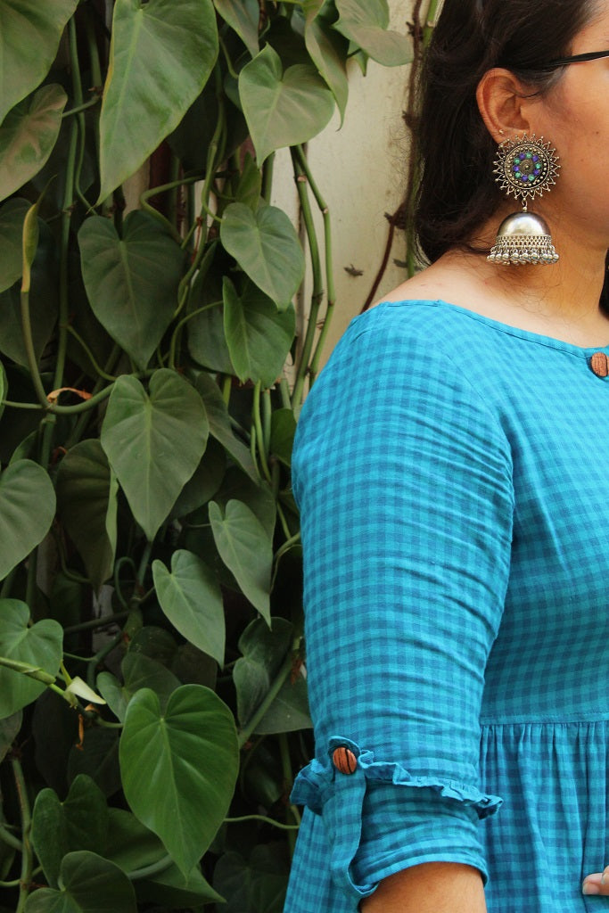 Blue Checkered Dress - Sikhat