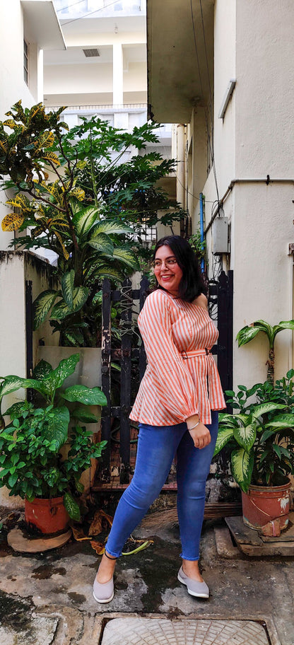 Orange One-shoulder top - Sikhat